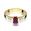 Pierścionek złoty 585 z brylantami 0,04ct rubinem 0,80ct W-78